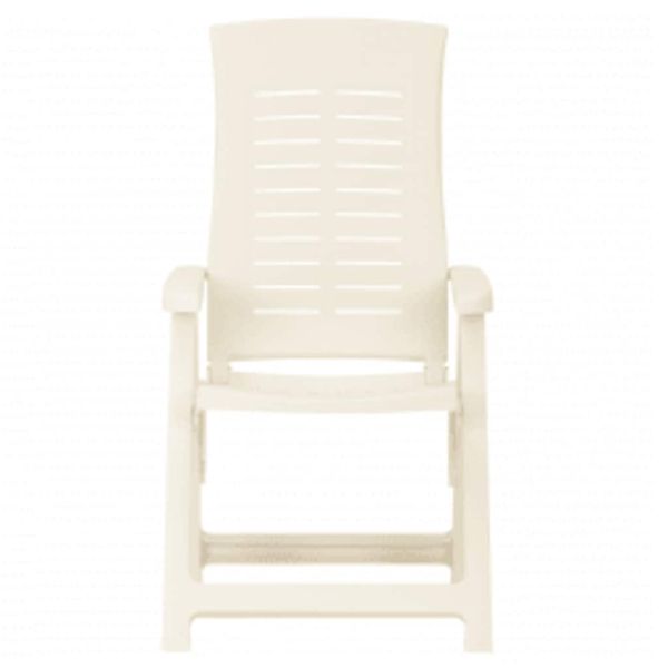 Градински регулируеми столове, 2 бр, пластмаса, бели