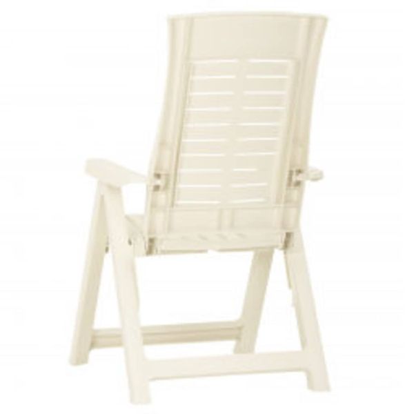 Градински регулируеми столове, 2 бр, пластмаса, бели