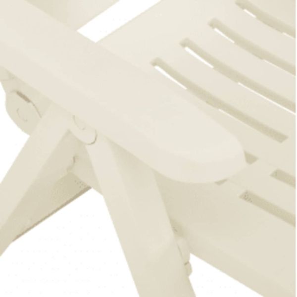 Градински регулируеми столове, 2 бр, пластмаса, бели