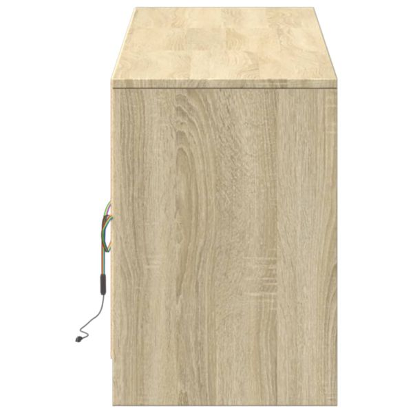 ТВ шкаф с LED, сонома дъб, 180x34x50 см, инженерно дърво