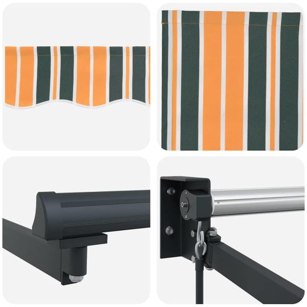 Сгъваем навес Многоцветен 350 x 250 cm Полиестер и алуминий