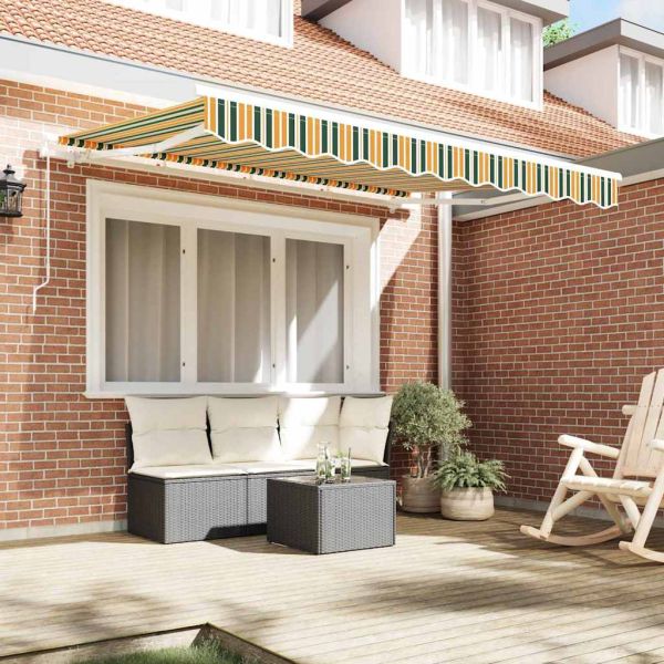 Резервен плат за тента Зелен и жълт 3,5 x 2,5 m Полиестер