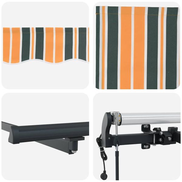 Сгъваем навес Зелен и жълт 400 × 300 cm Тъкан и алуминий