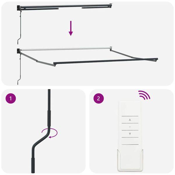 Сгъваем навес Многоцветен 350 x 250 cm Полиестер и алуминий