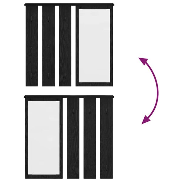 Стенен закачалка за палта с рафт Черен дъб 84 x 10 x 80 см