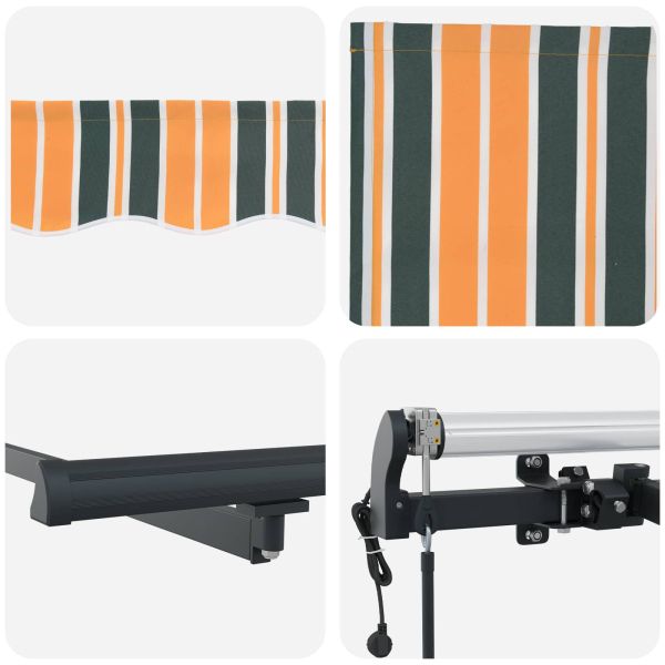 Сгъваем навес Зелен и жълт 400 × 350 cm Тъкан и алуминий