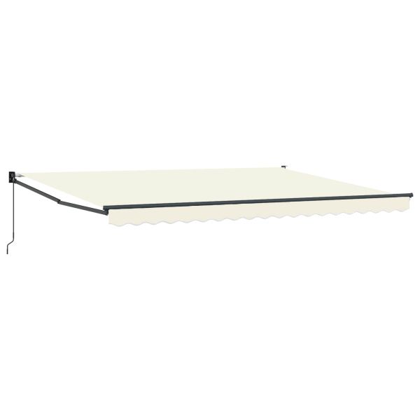 Ръчен сгъваем навес Крем 4 x 2 m Полиестер с PU покритие