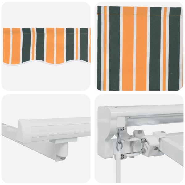 Ръчна рамка за сенник с LEDs Зелено, Жълто, Бяло 4 × 3,5 m