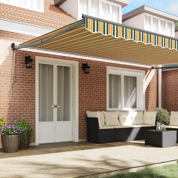 Сгъваем навес Многоцветен 500 × 300 cm Полиестер и алуминий