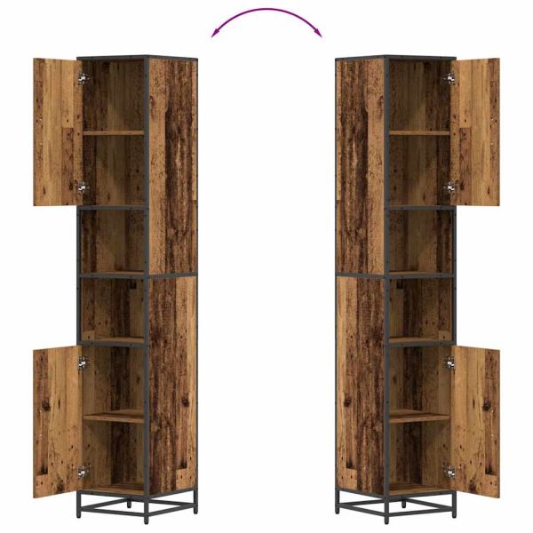 Комплект мебели за баня с рафт Старо дърво 35 x 37,5 x 188,5 см