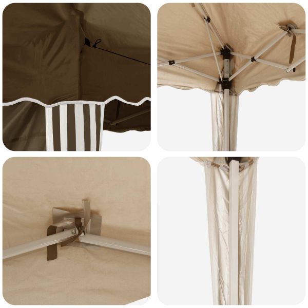 Поп-ъп парти палатка Таупе 195 x 195 x 245 см Оксфордска тъкан