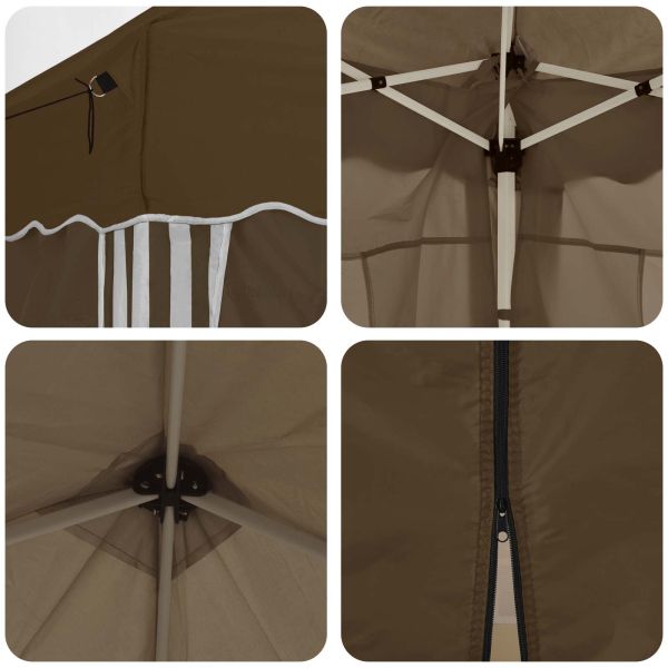 Поп-ъп парти палатка Таупе 195 x 195 x 245 см Оксфордска тъкан