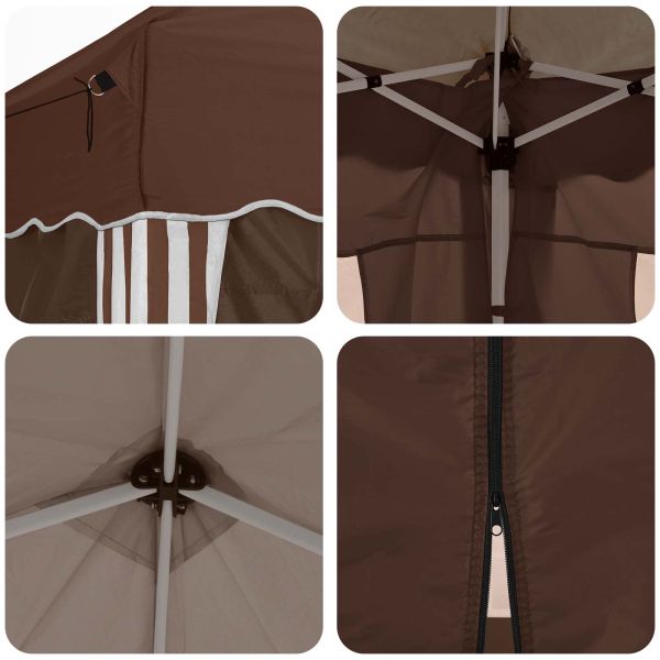 Поп-ъп парти палатка Кафяво 195 x 195 x 245 см Оксфордска тъкан