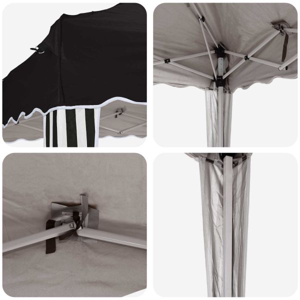 Поп-ъп парти палатка Черно 288 x 288 x 245 см Оксфордска тъкан