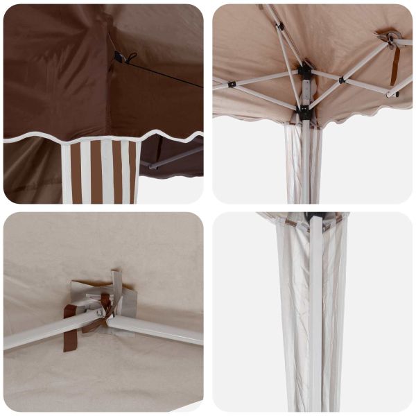 Поп-ъп парти палатка Кафяво 288 x 288 x 245 см Оксфордска тъкан