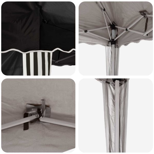 Поп-ъп парти палатка Черно 288 x 288 x 245 см Оксфордска тъкан