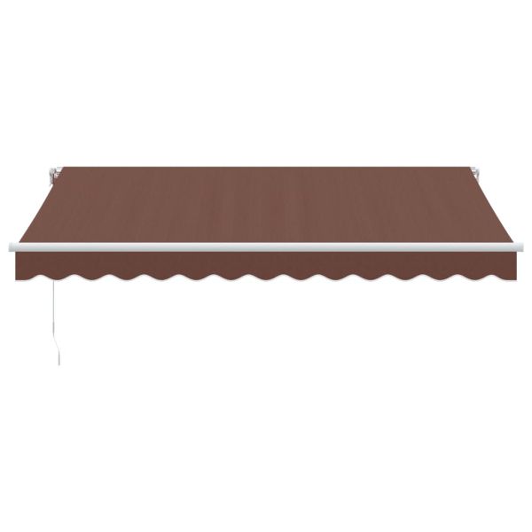 Ръчно прибираща се тента, кафява, 350x250 см