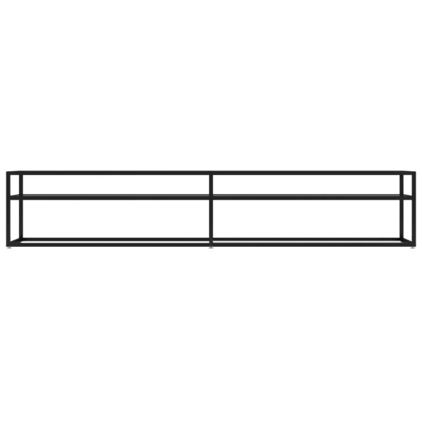 ТВ шкаф, черен, 220x40x40,5 см, закалено стъкло