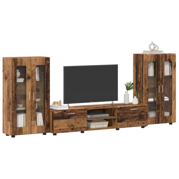 Комплект ТВ шкаф FLORIN 3 pcs Старо дърво Инженерно дърво