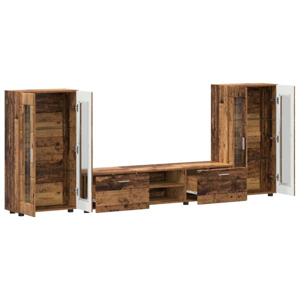 Комплект ТВ шкаф FLORIN 3 pcs Старо дърво Инженерно дърво