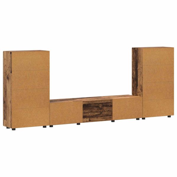 Комплект ТВ шкаф FLORIN 3 pcs Старо дърво Инженерно дърво