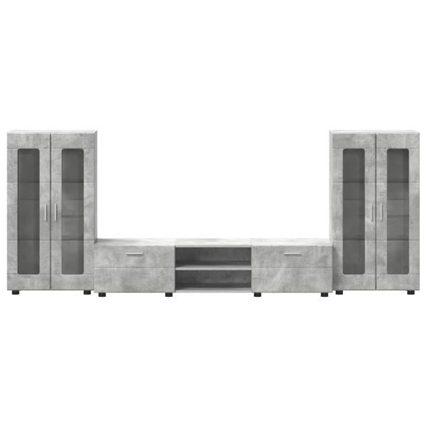 Комплект ТВ шкаф FLORIN 3 pcs Циментено сиво Инженерно дърво