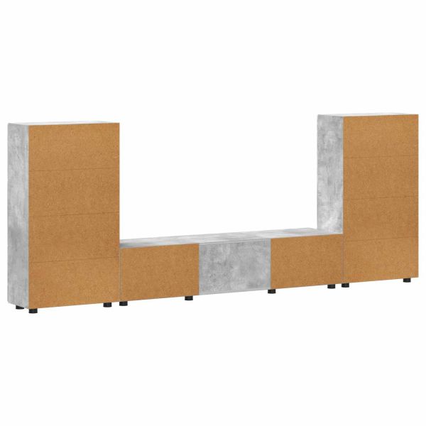 Комплект ТВ шкаф FLORIN 3 pcs Циментено сиво Инженерно дърво