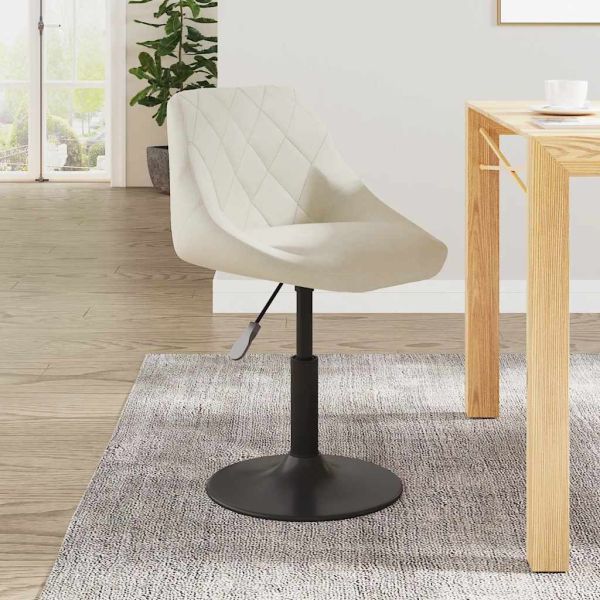 Бар табуретка, кремава, кадифе