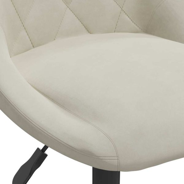 Бар табуретка, кремава, кадифе