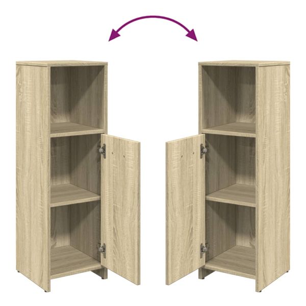 Комплект шкафове за баня от 4 части дъб сонома инженерно дърво