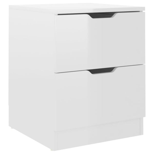 Нощни шкафчета 2 бр бял гланц 40x40x50 см инженерно дърво