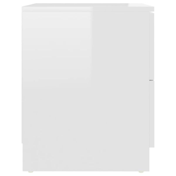 Нощни шкафчета 2 бр бял гланц 40x40x50 см инженерно дърво