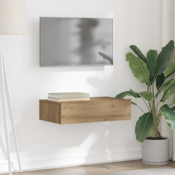 ТВ шкаф с LED светлини Artisan дъб 60x35x15,5 cm