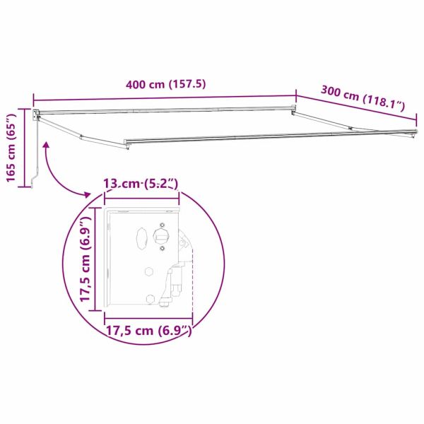 Сгъваем навес Светлосиво 400 × 300 cm Полиестер и алуминий