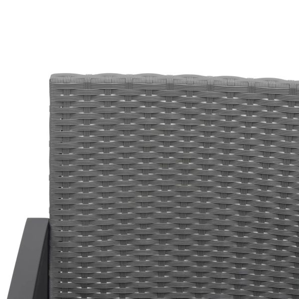 Градински комплект от 5 части с възглавници тъмносив PP ратан