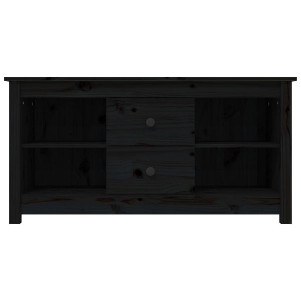 ТВ шкаф, черен, 103x36,5x52 см, бор масив