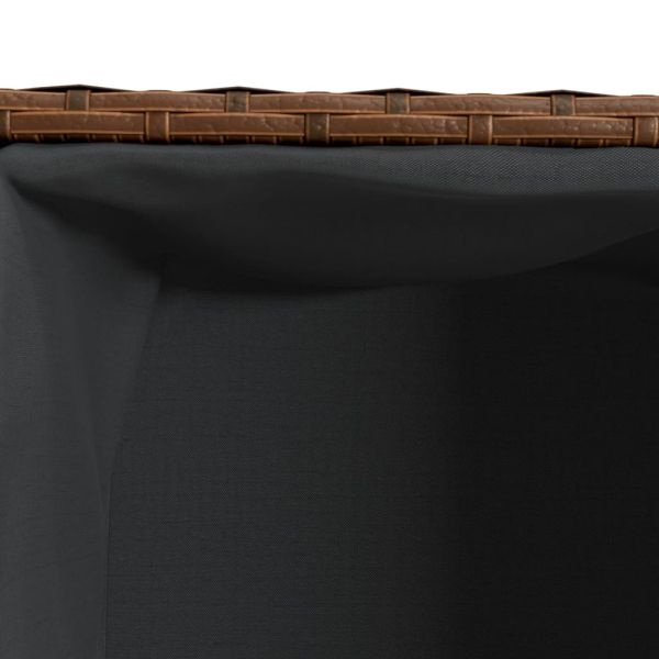 Градински плантер с 2 саксии, кафяв, 72x30x32 см, полиратан