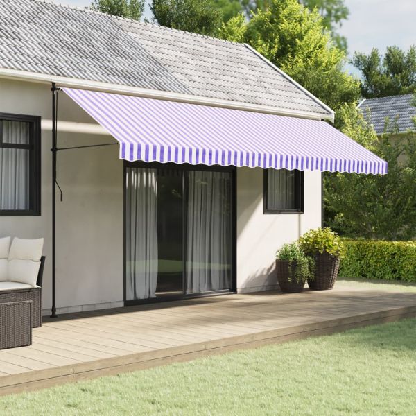 Резервно платнище за волан за тенти, синьо-бели ленти, 5 м