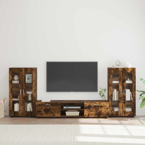 Комплект ТВ шкаф с рафт FLORIN 3 pcs Димян дъб Инженерно дърво