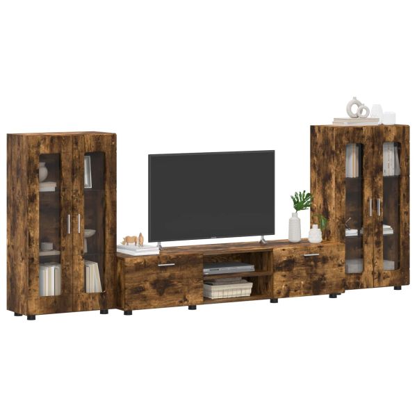 Комплект ТВ шкаф с рафт FLORIN 3 pcs Димян дъб Инженерно дърво