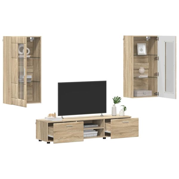 Комплект ТВ шкаф с рафт FLORIN 3 pcs Сонома дъб Инженерно дърво