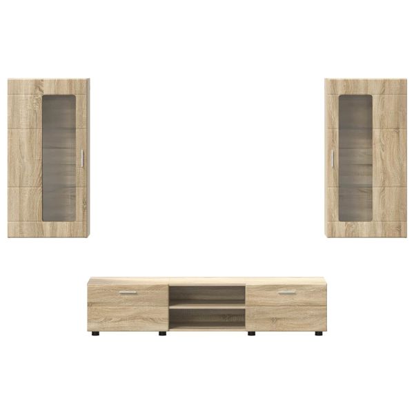 Комплект ТВ шкаф с рафт FLORIN 3 pcs Сонома дъб Инженерно дърво