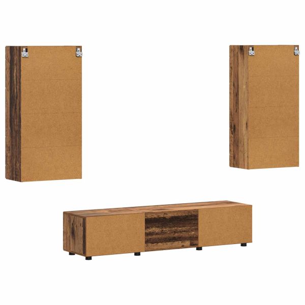 Комплект ТВ шкаф FLORIN 3 pcs Старо дърво Инженерно дърво