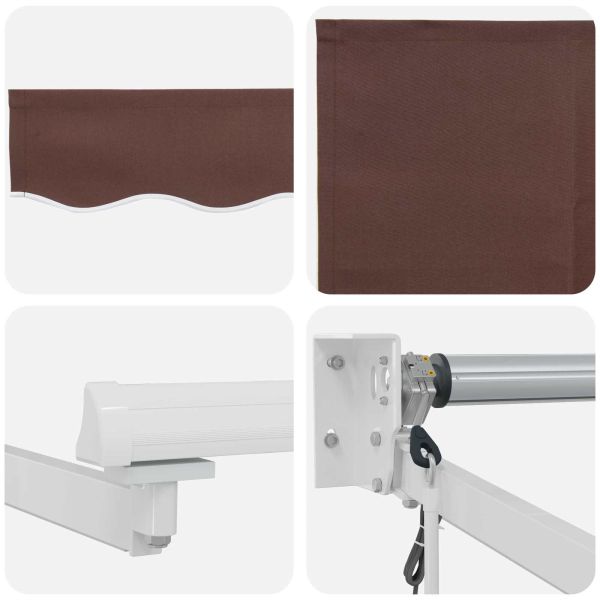 Електрически разтегателен навес Кафяво 3,5 x 2,5 m