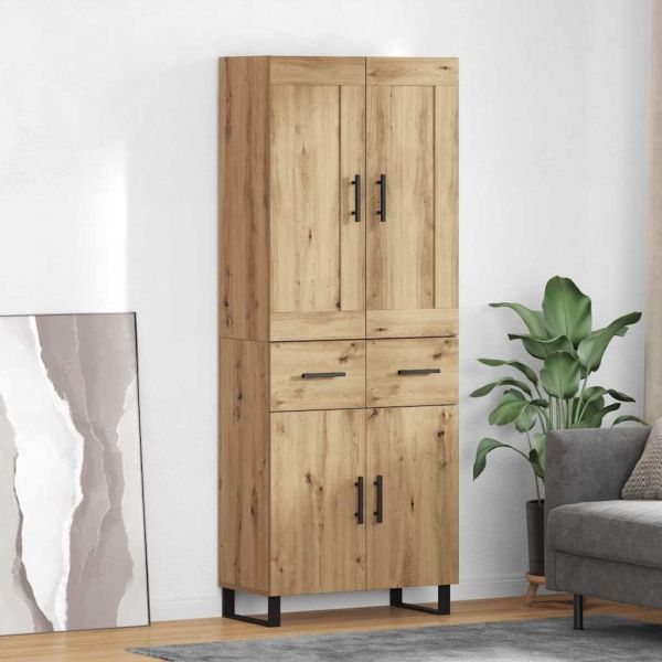 Висок шкаф 2 pcs Дъб 69,5 x 34 x 180 см Инженерно дърво
