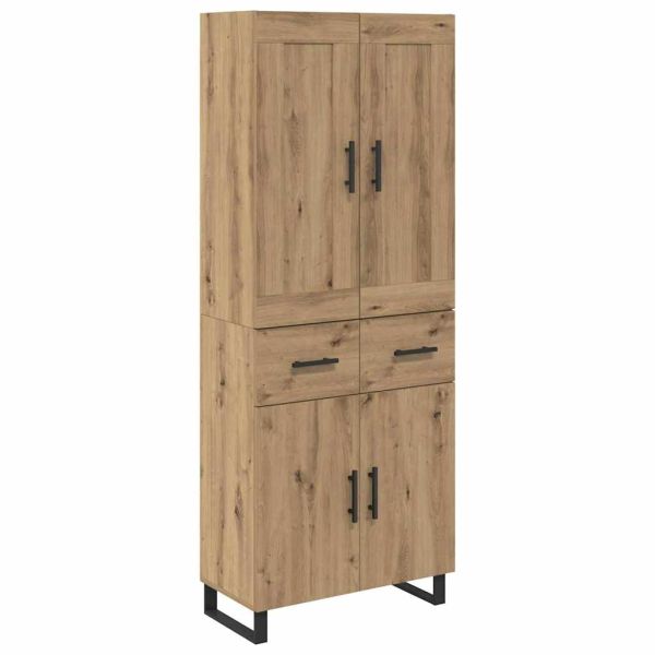 Висок шкаф 2 pcs Дъб 69,5 x 34 x 180 см Инженерно дърво
