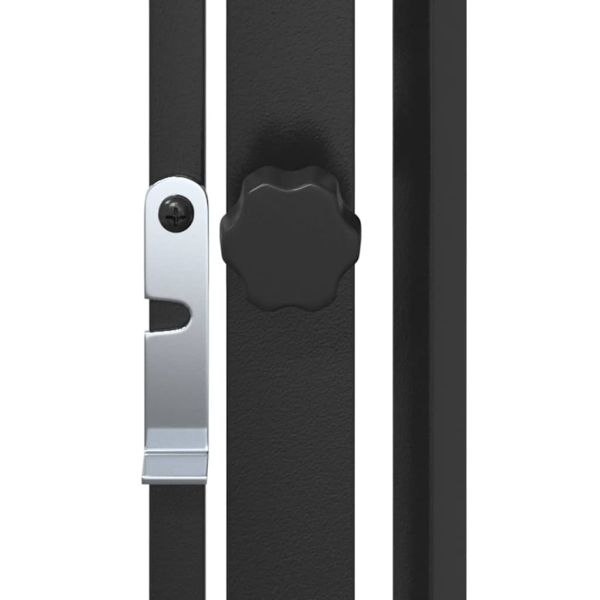 стоманен параван за камина, черен