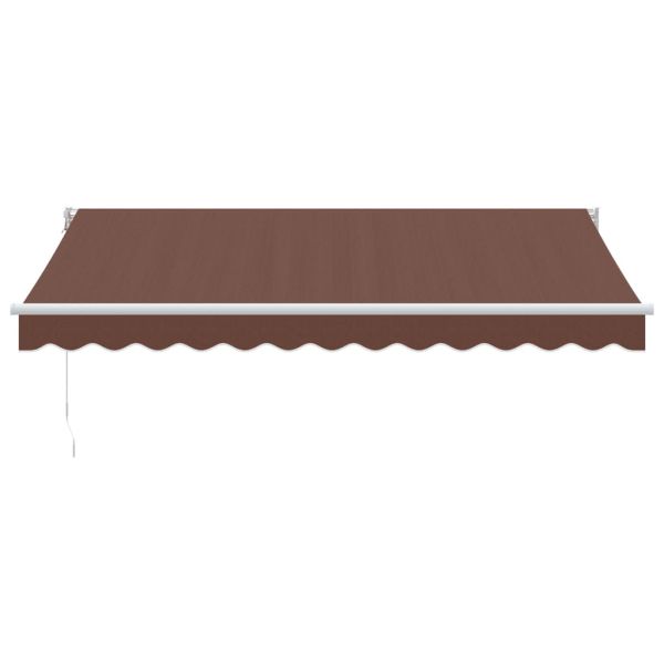 Ръчно прибираща се тента, кафява, 350x250 см