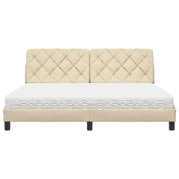 Легло с матрак, кремаво, 180x200 см, плат