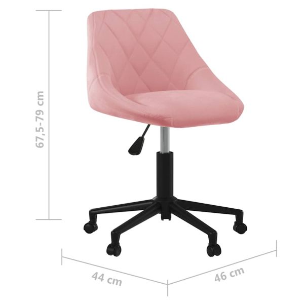 Въртящ се офис стол, розов, кадифе